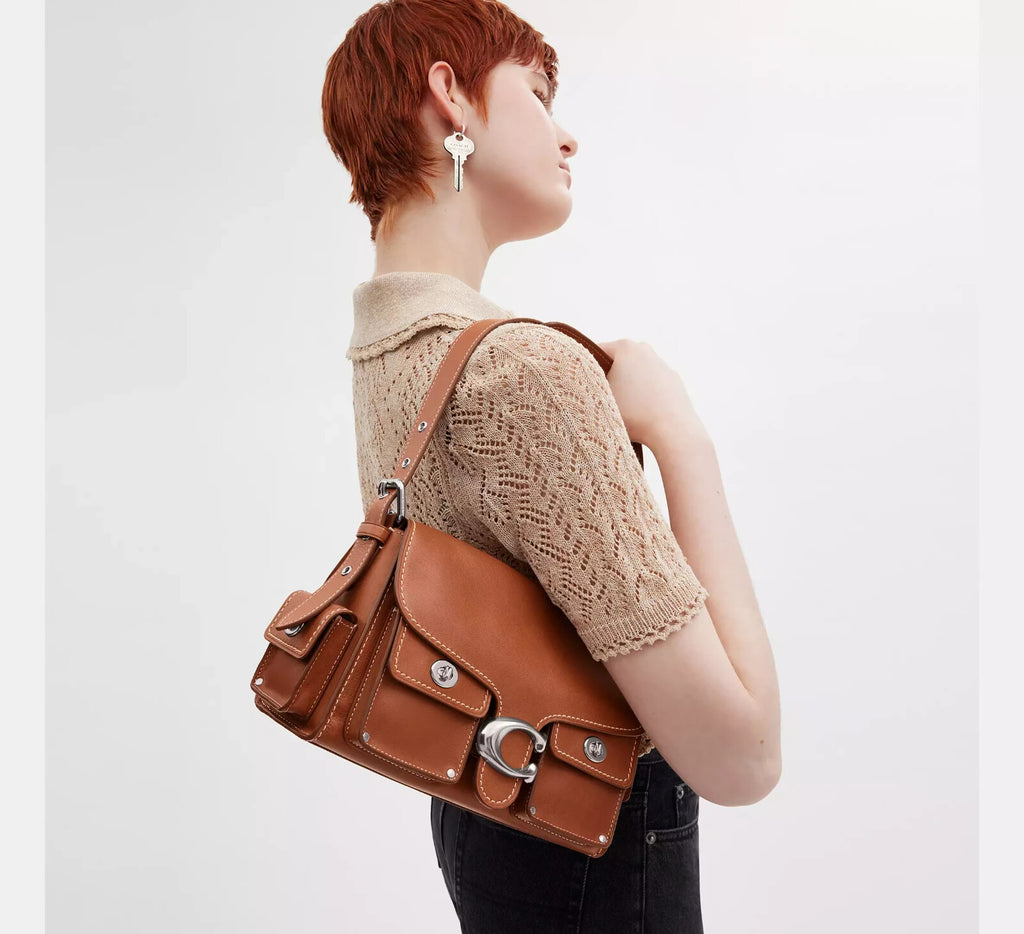 COACH Cargo Turnlock Soft Tabby Shoulder Bag CU124 Burnt Brown Outlet NEW