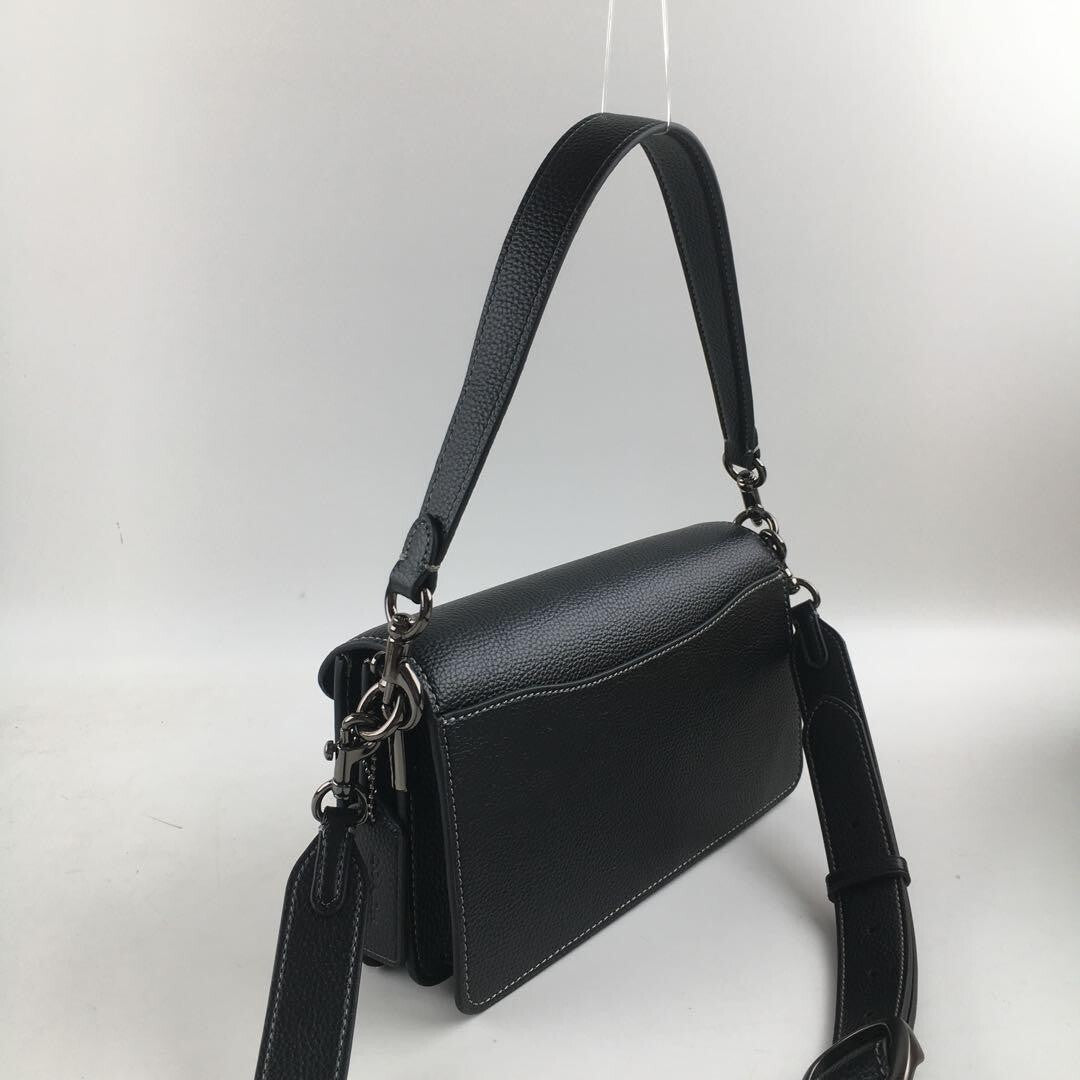 COACH CH857 Tabby Shoulder Bag 26 Pebble Leather Pebble Embossed Black Women