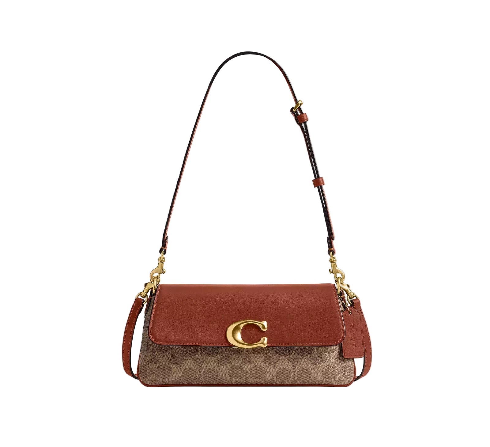 COACH Jet Shoulder Bag In Signature Canvas Tan Caramel CBA83 Outlet NEW