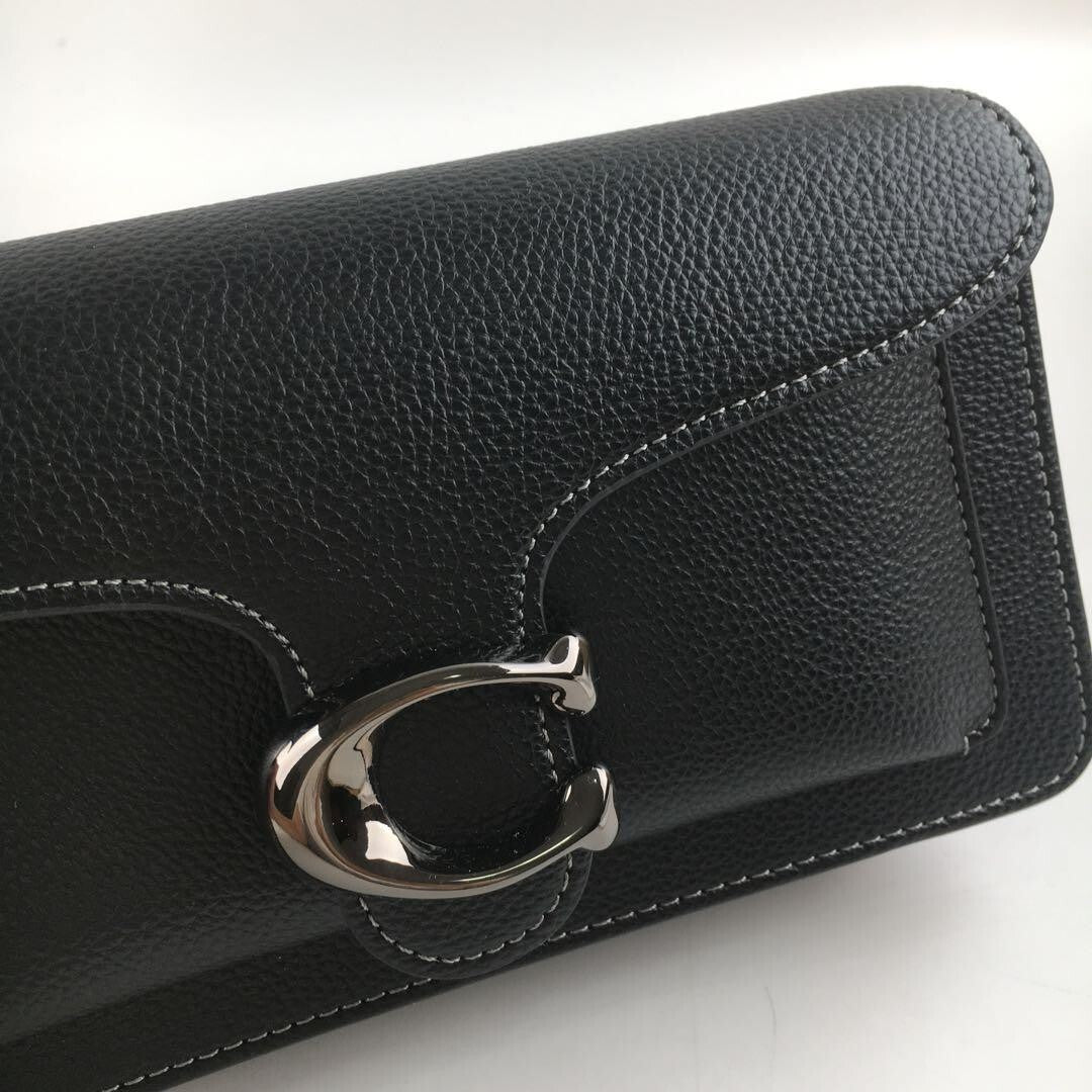 COACH CH857 Tabby Shoulder Bag 26 Pebble Leather Pebble Embossed Black Women