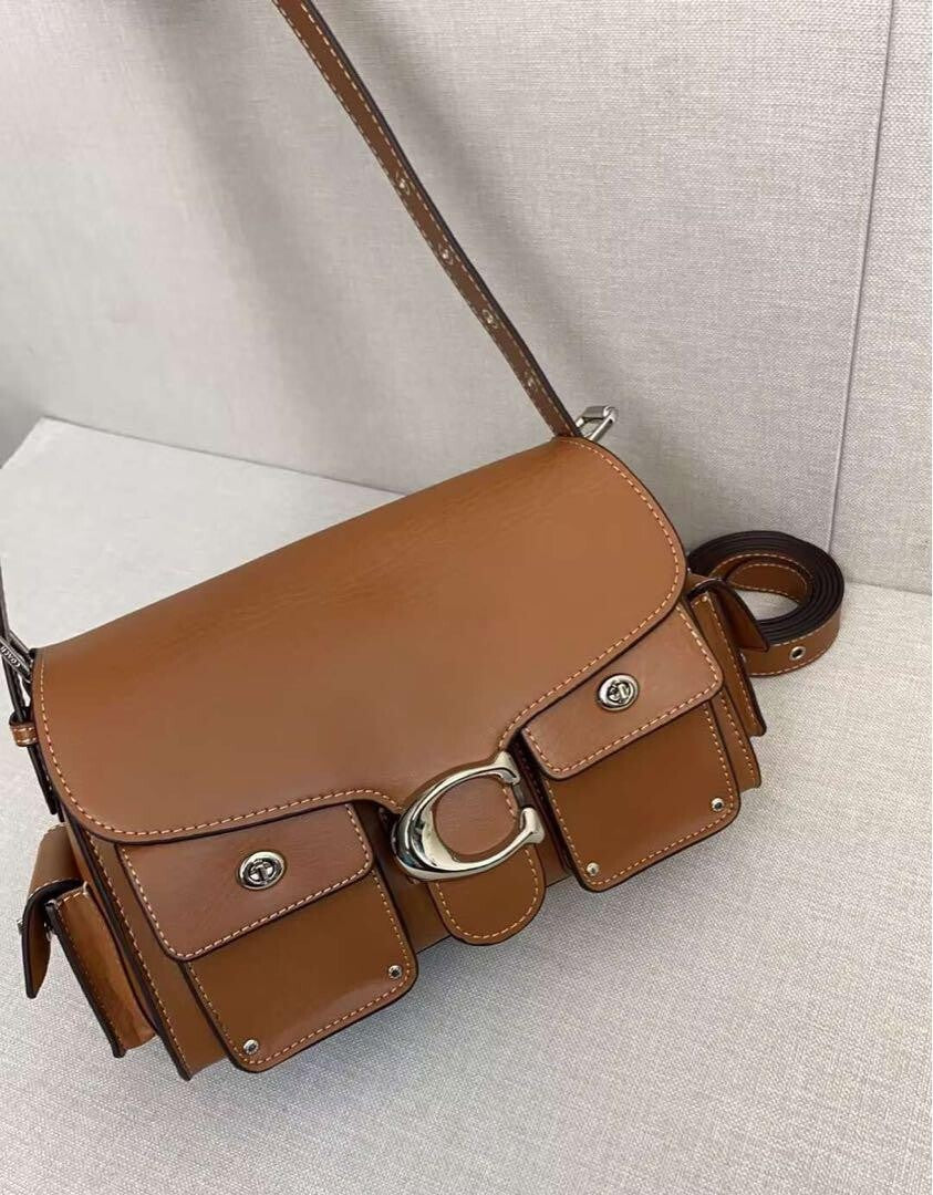 COACH Cargo Turnlock Soft Tabby Shoulder Bag CU124 Burnt Brown Outlet NEW