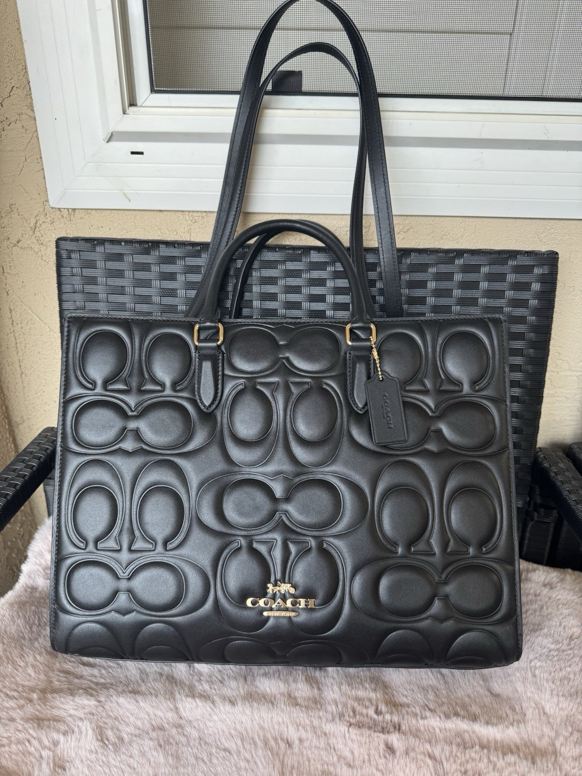 NWT Coach Maggie Tote Bag In Blocked Signature Leather CY672 New