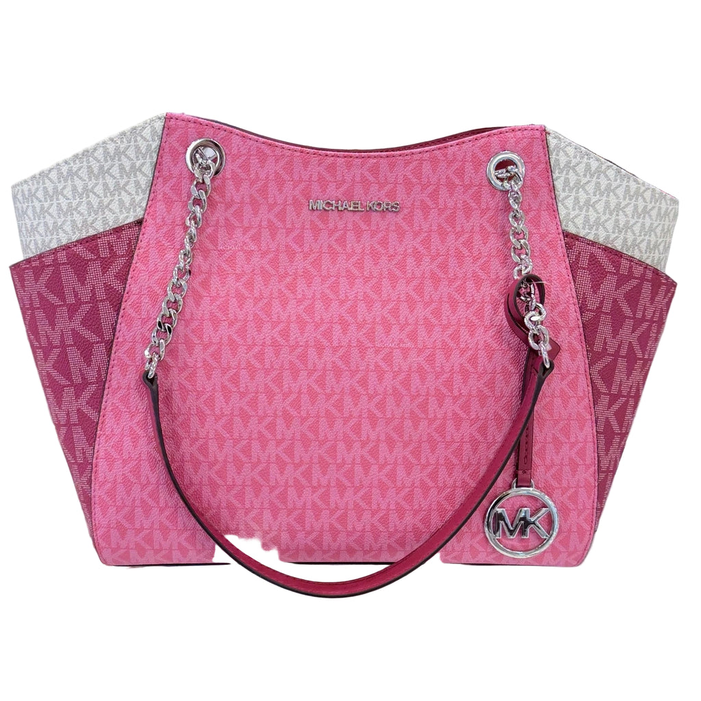 Jet Set Travel Large Chain Tote — Dark Raspberry
