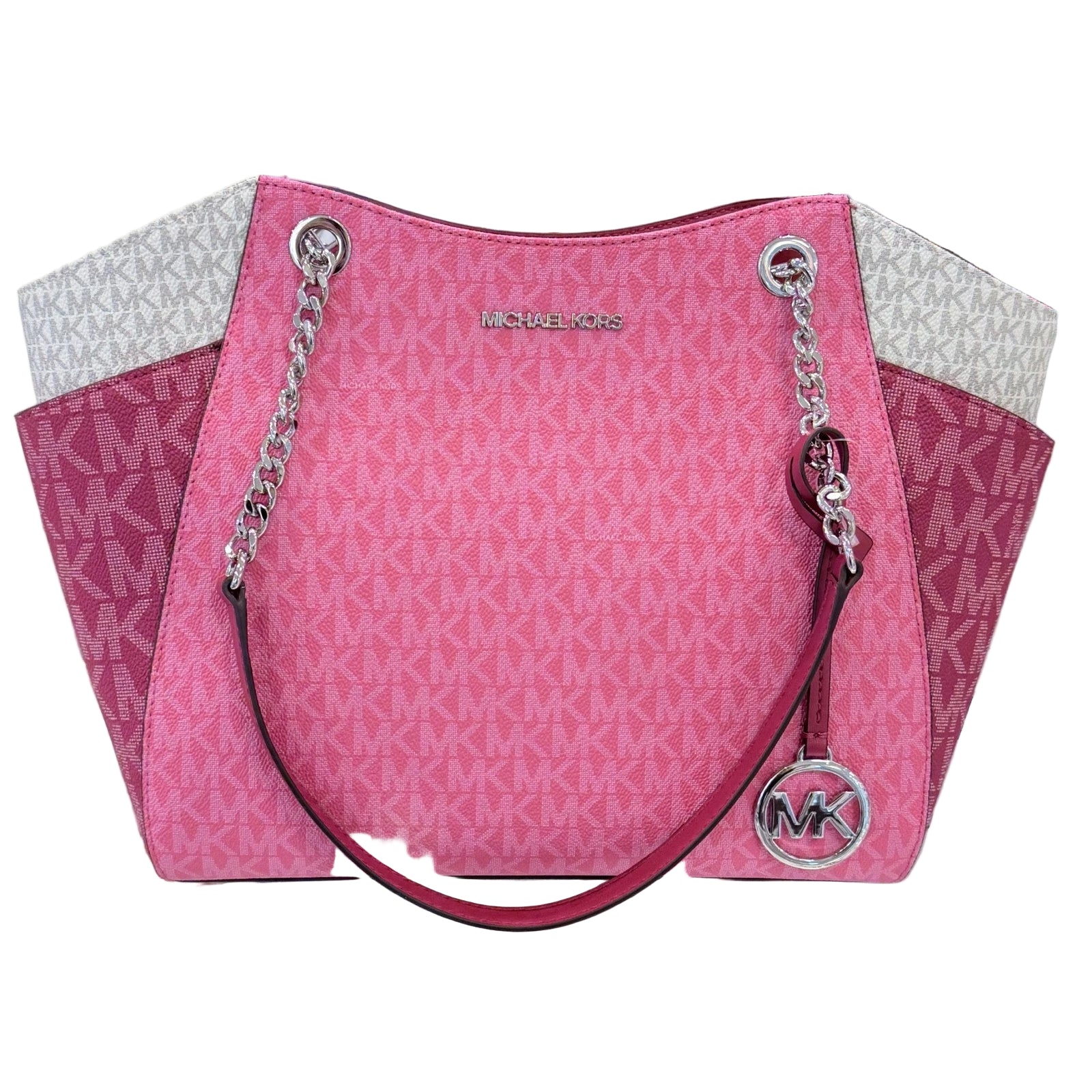 Jet Set Travel Large Chain Tote — Dark Raspberry