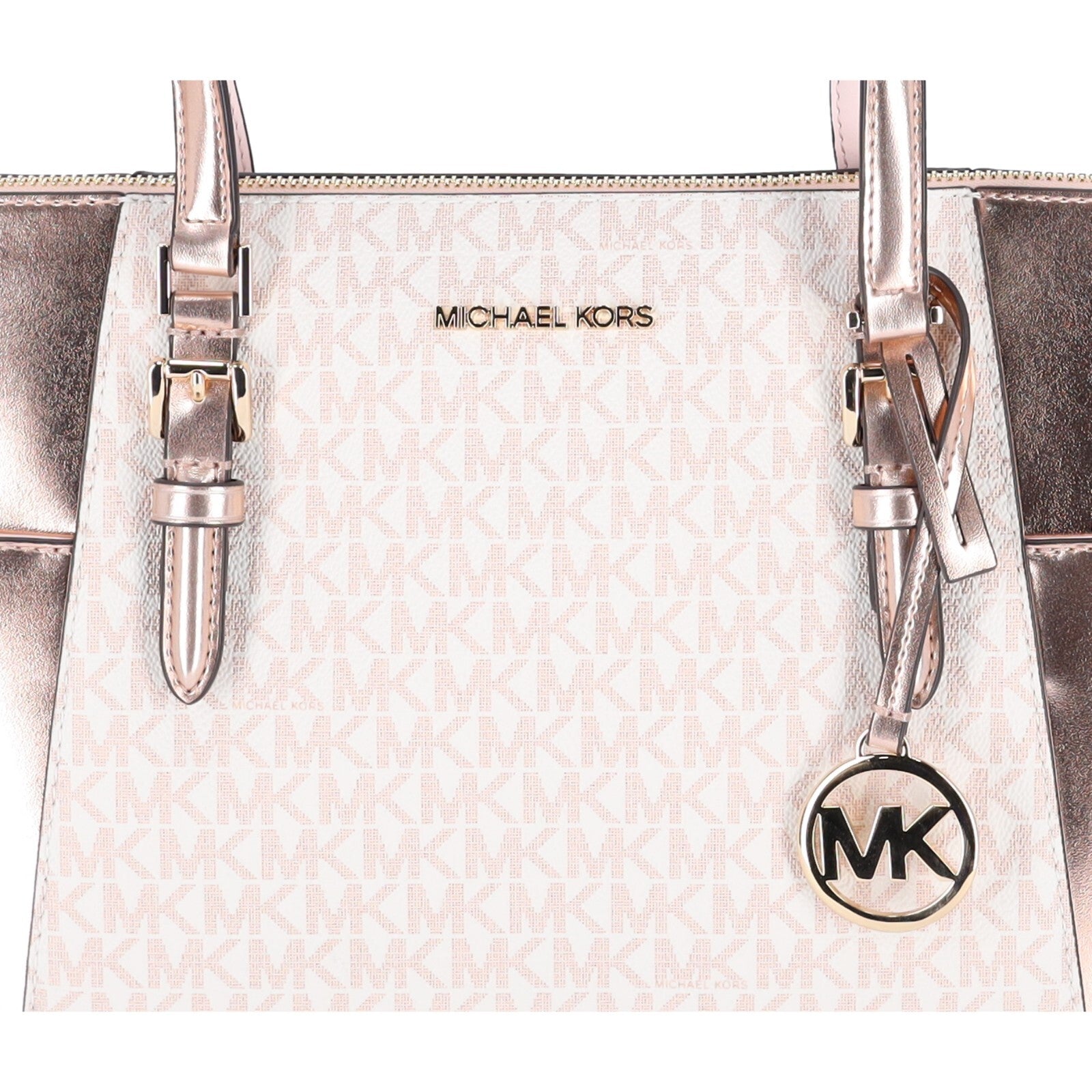 Michael Kors Charlotte Top Zip Tote MK Signature Shoulder Bag