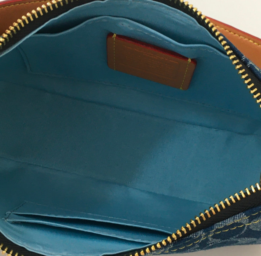 COACH Teri Shoulder Bag Signature Denim Denim/Natural CAF82 Outlet NEW