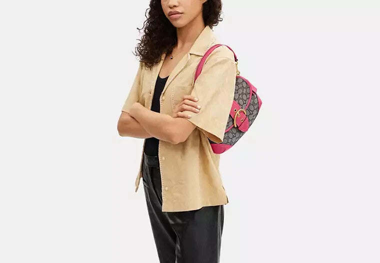 COACH  Soho Bag Signature Jacquard Shoulder Bag CJ814 Petunia Outlet NEW