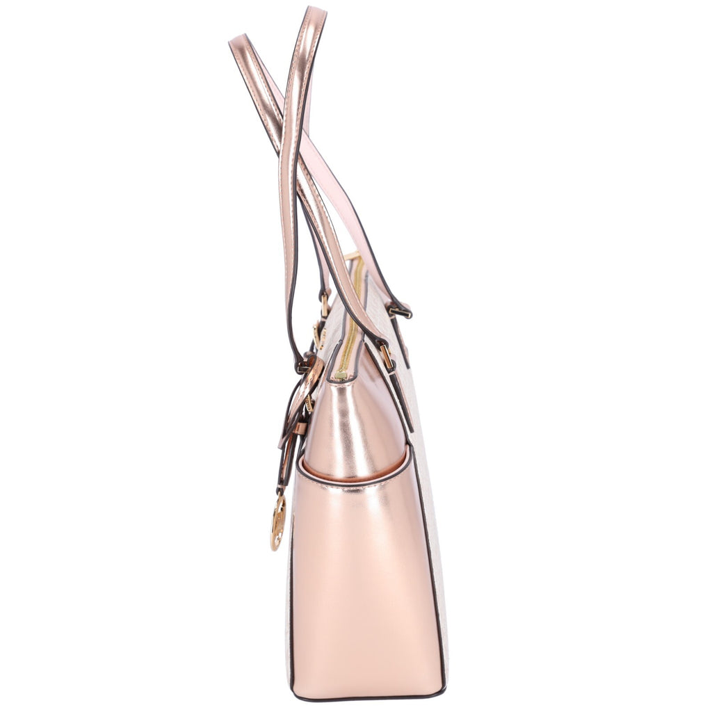 Michael Kors Charlotte Top Zip Tote MK Signature Shoulder Bag
