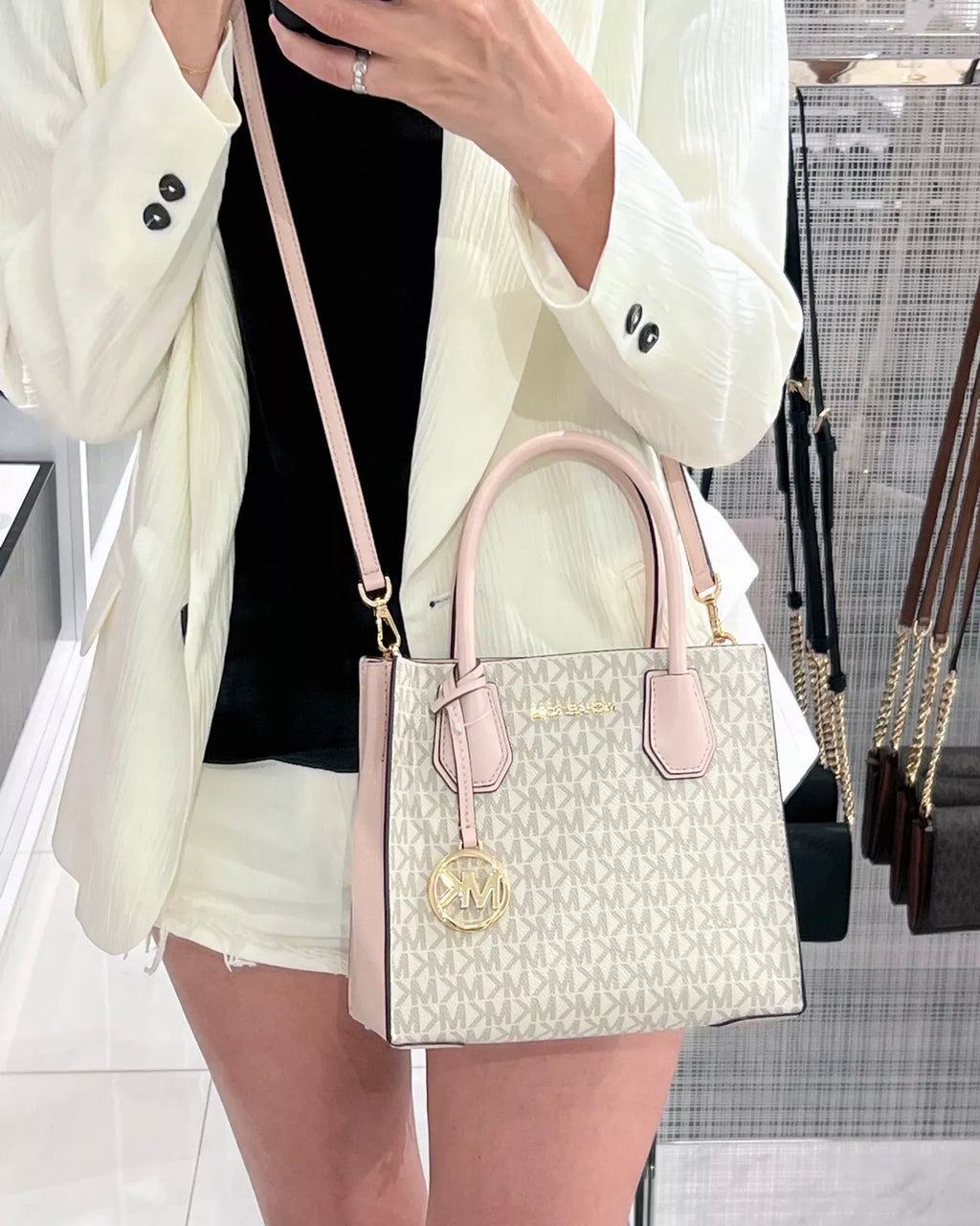 Mercer Medium Messenger Crossbody — Powder Blush