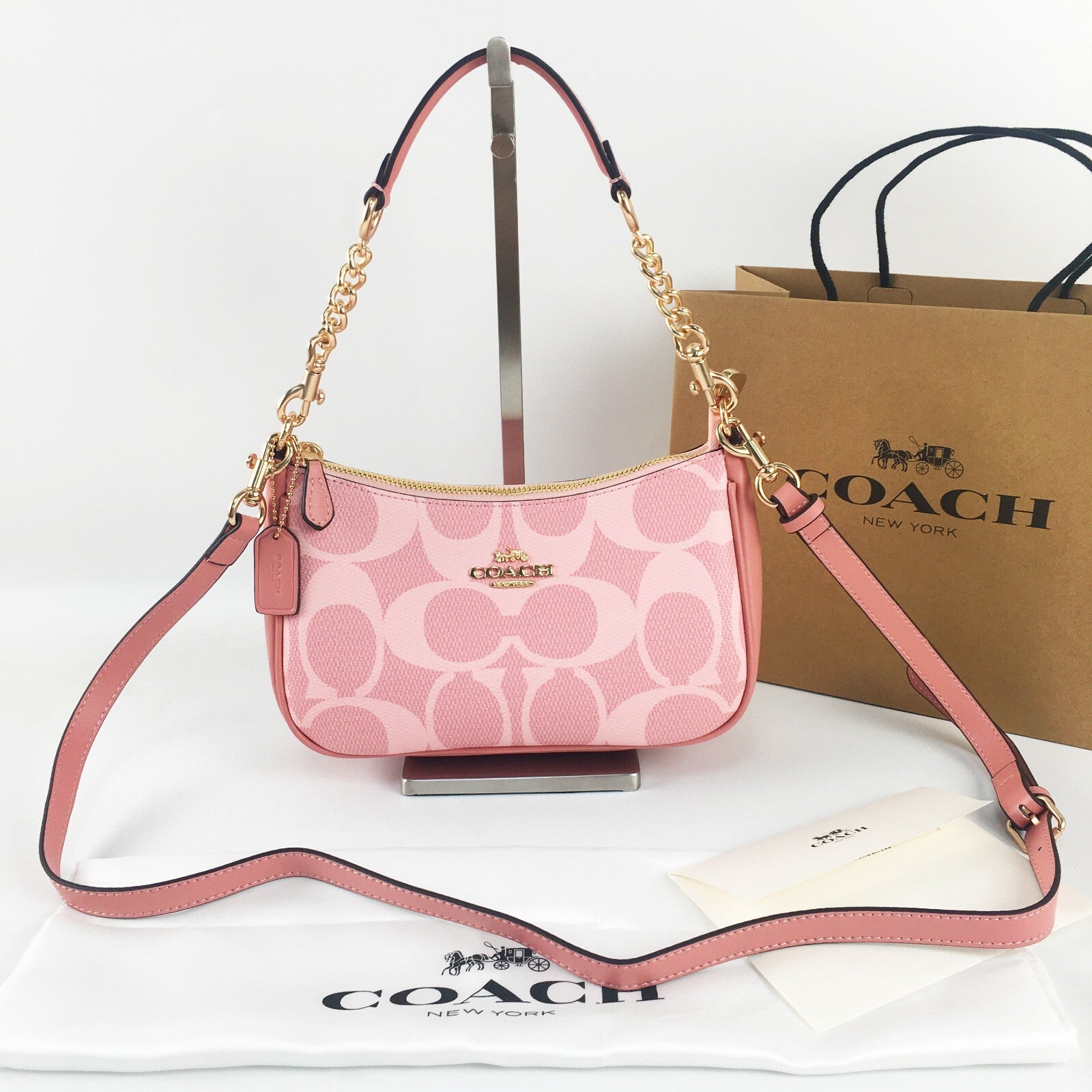 COACH Teri Shoulder Bag in Signature Canvas Pink CAL51 outlet New JPN