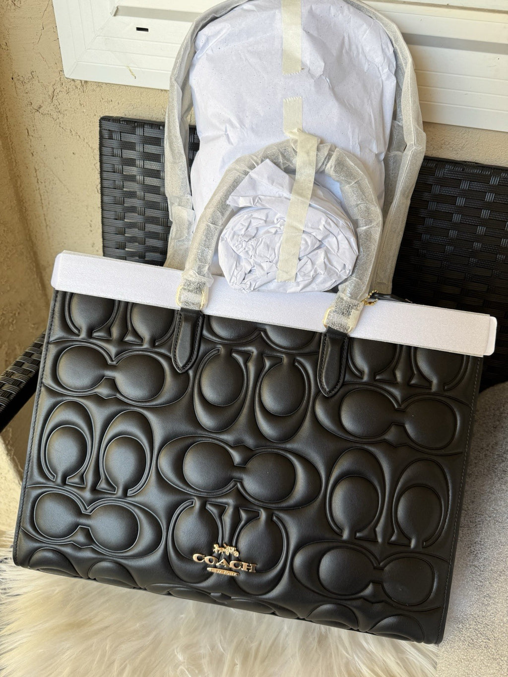 NWT Coach Maggie Tote Bag In Blocked Signature Leather CY672 New