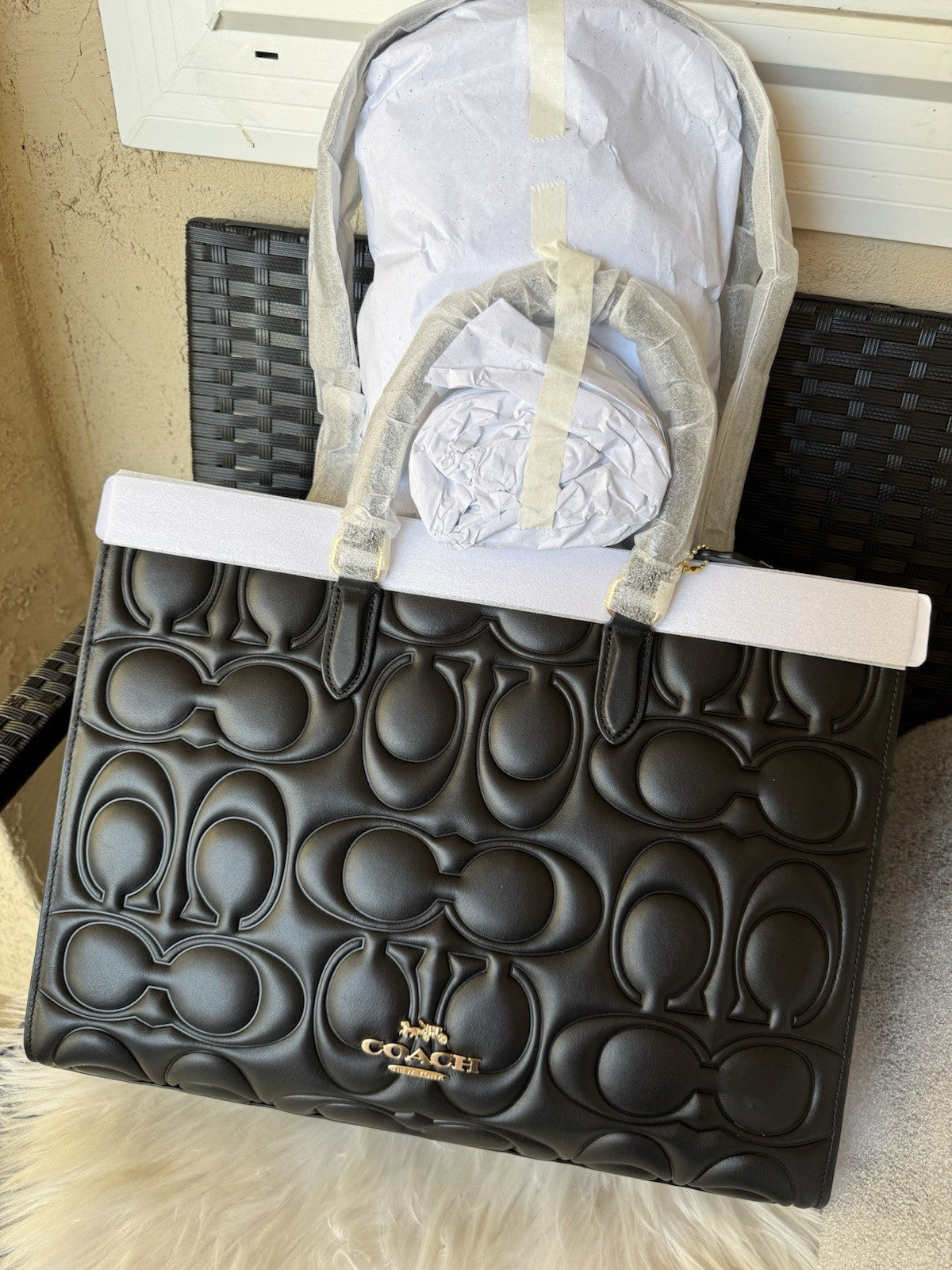 NWT Coach Maggie Tote Bag In Blocked Signature Leather CY672 New