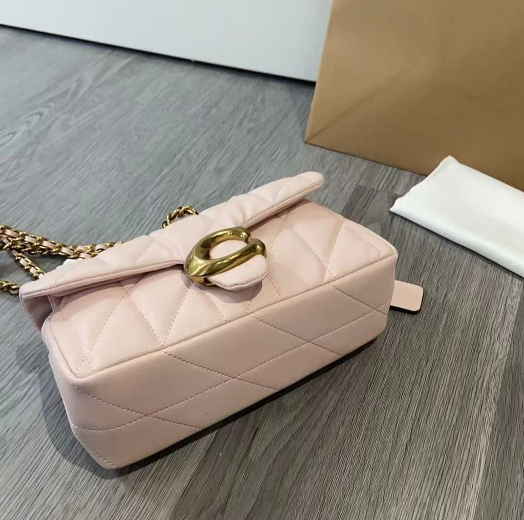 COACH Tabby Shoulder Bag 20 Quilting Nappa Leather CP149 Pink Gold Outlet NEW
