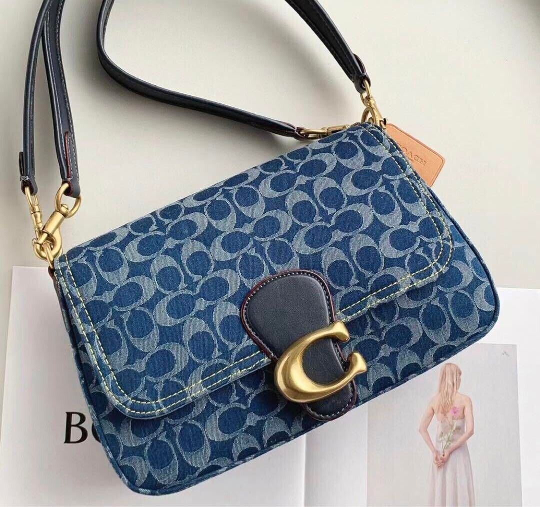 COACH CA105 Tabby Shoulder Crossbody Bag Signature Denim Outlet Brand New