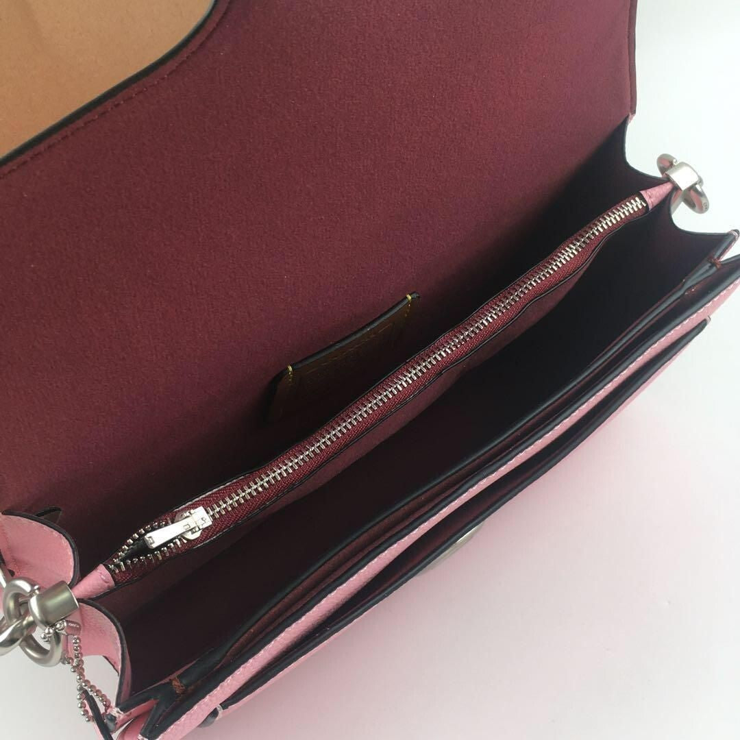 COACH CH735 Tabby Shoulder Bag 26 Flower Pink Leather Women Brand New