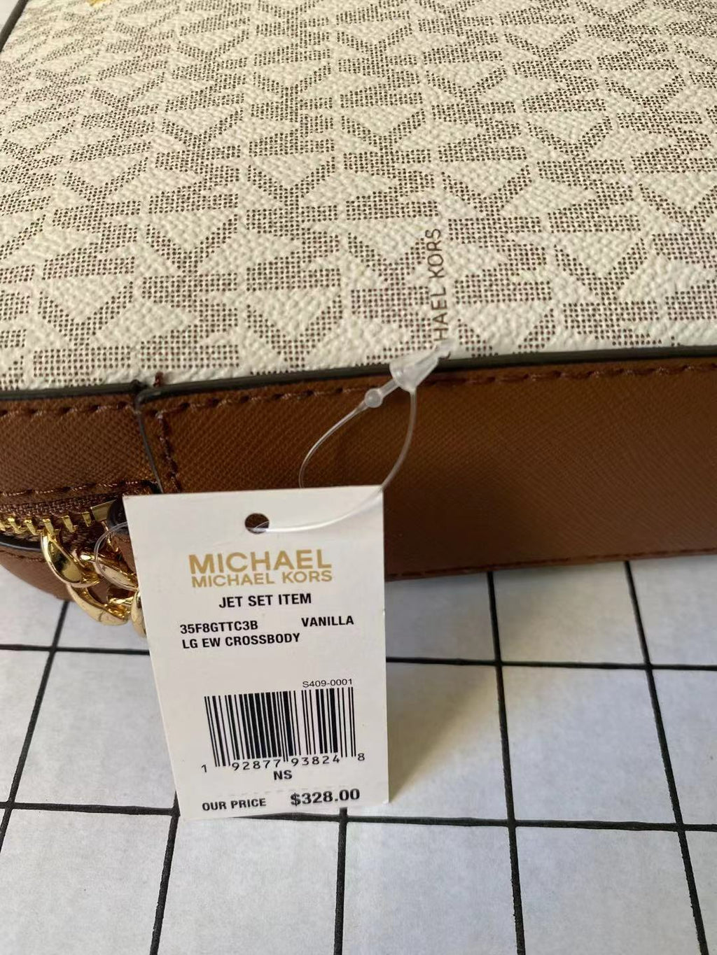 Michael Kors Jet Set Large East West Crossbody Signature Leather Bag Handbag