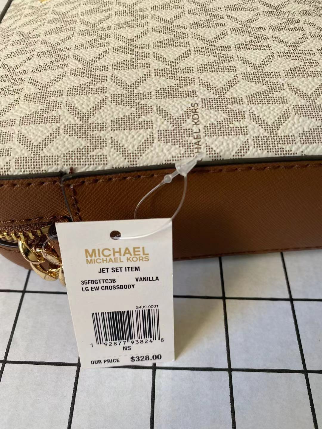 Michael Kors Jet Set Large East West Crossbody Signature Leather Bag Handbag