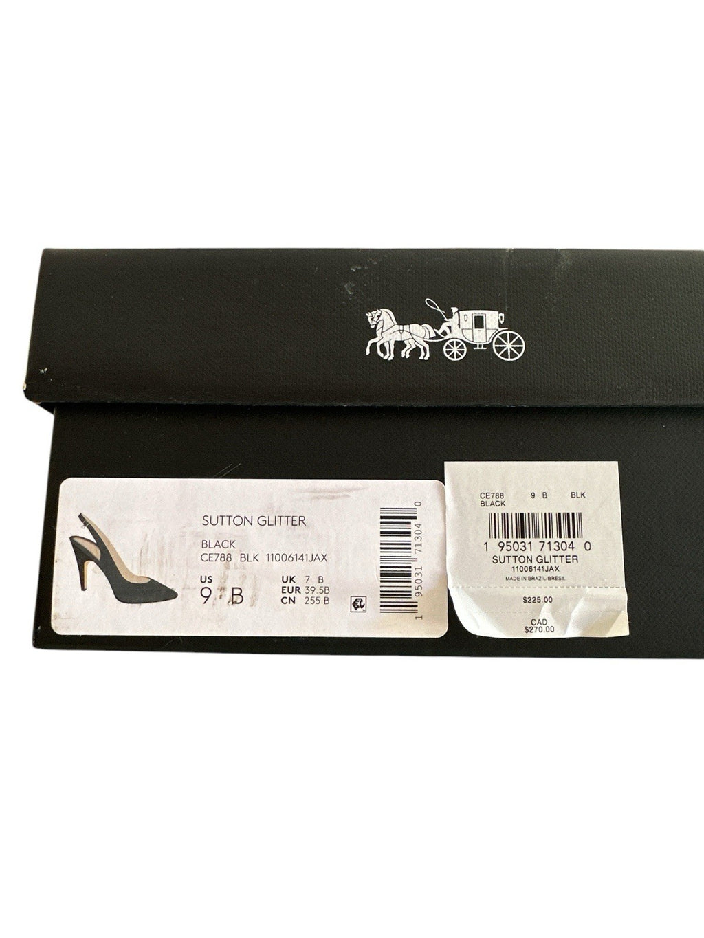NIB Coach Black Sutton Slingback Pump With Recycled Glitter 9