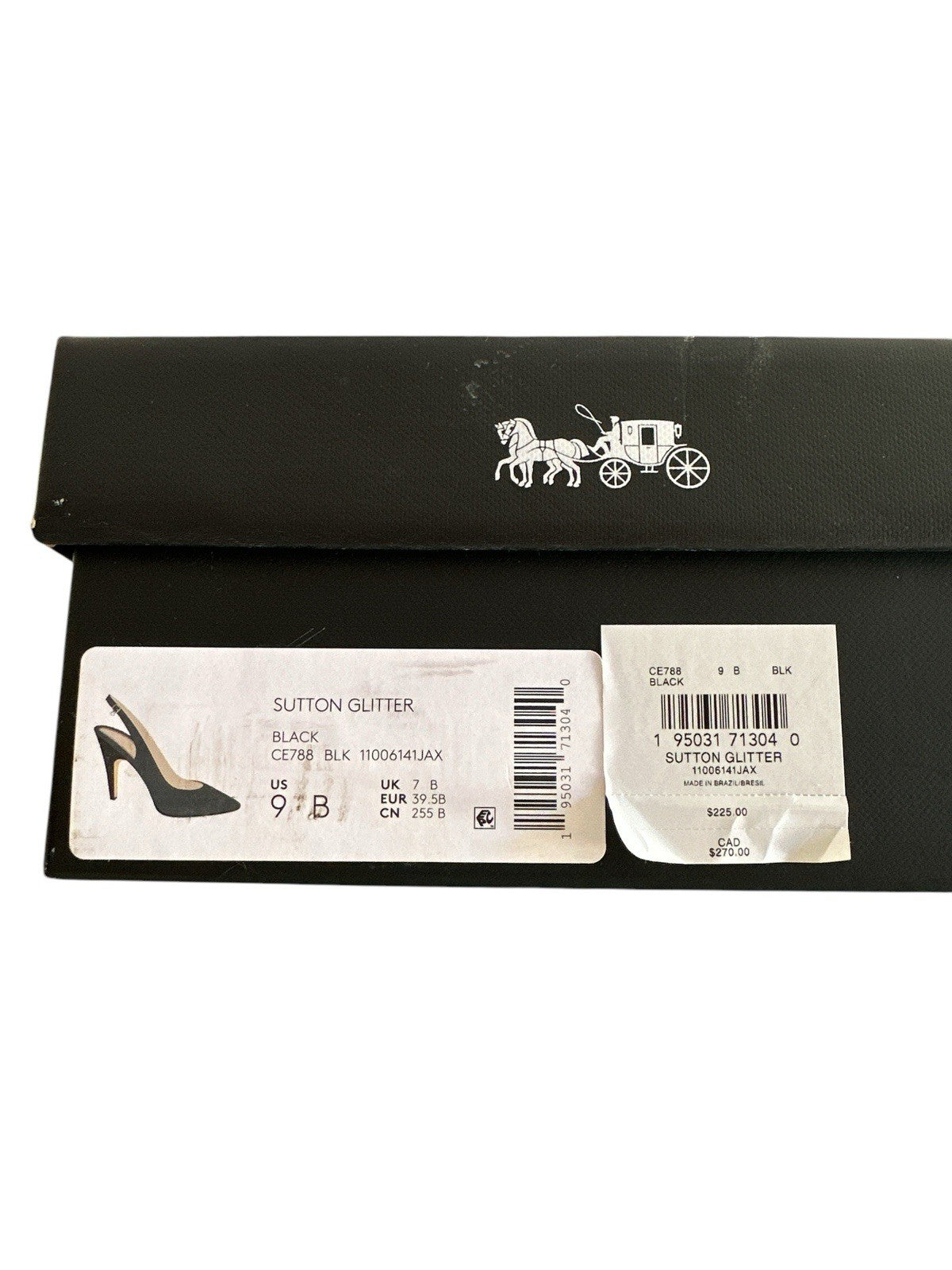 NIB Coach Black Sutton Slingback Pump With Recycled Glitter 9