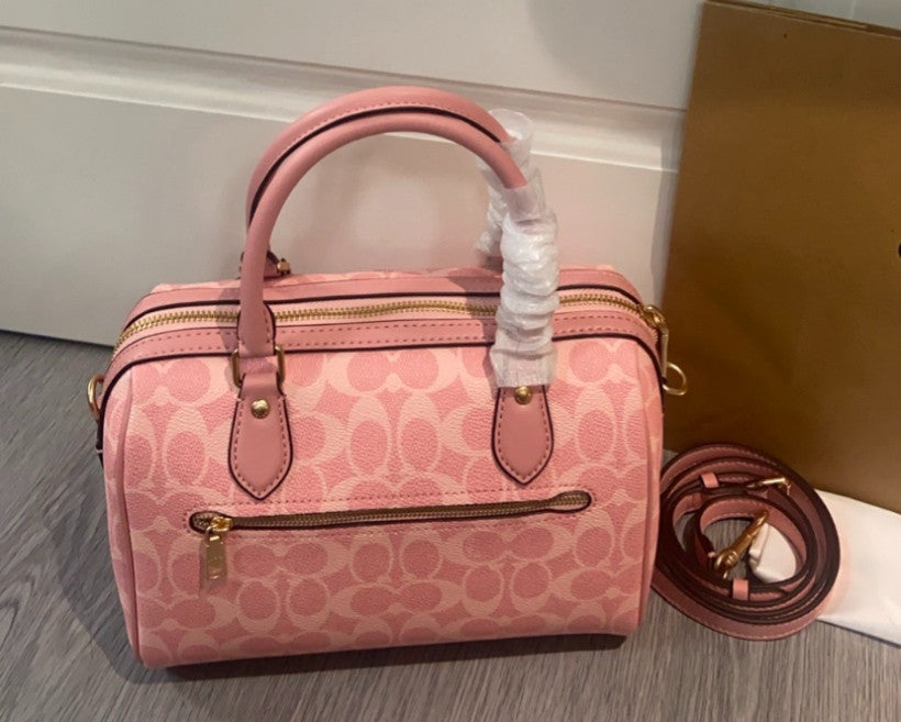 COACH  Roan Satchel Bag Signature Canvas Powder Pink CV961 Outlet NEW