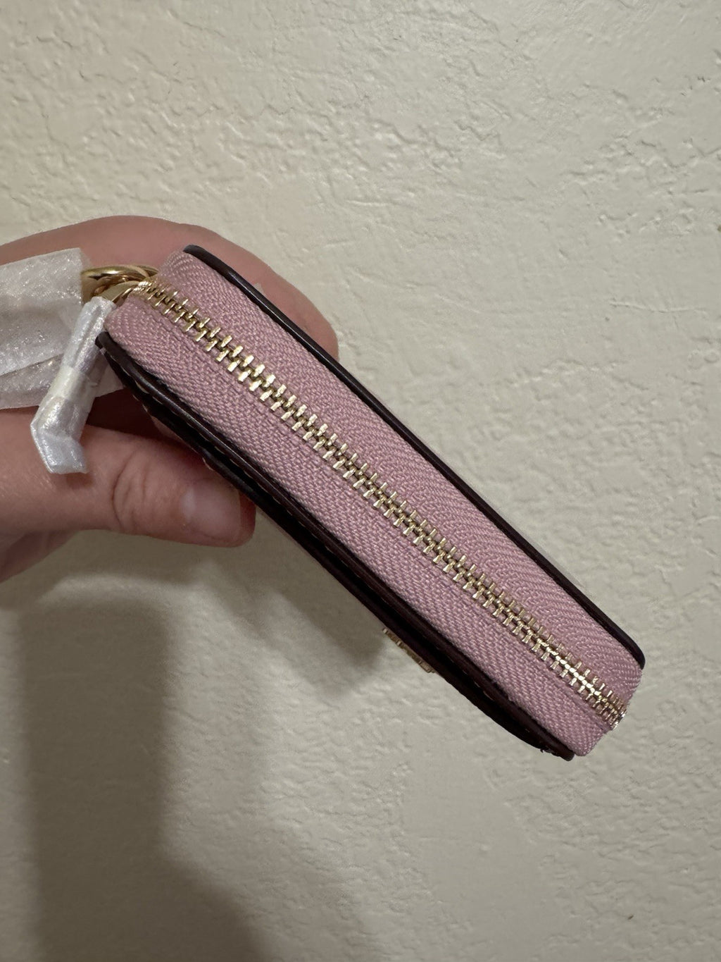 NWT Coach Zip Card Case In Signature Canvas CW883 POWDER PINK