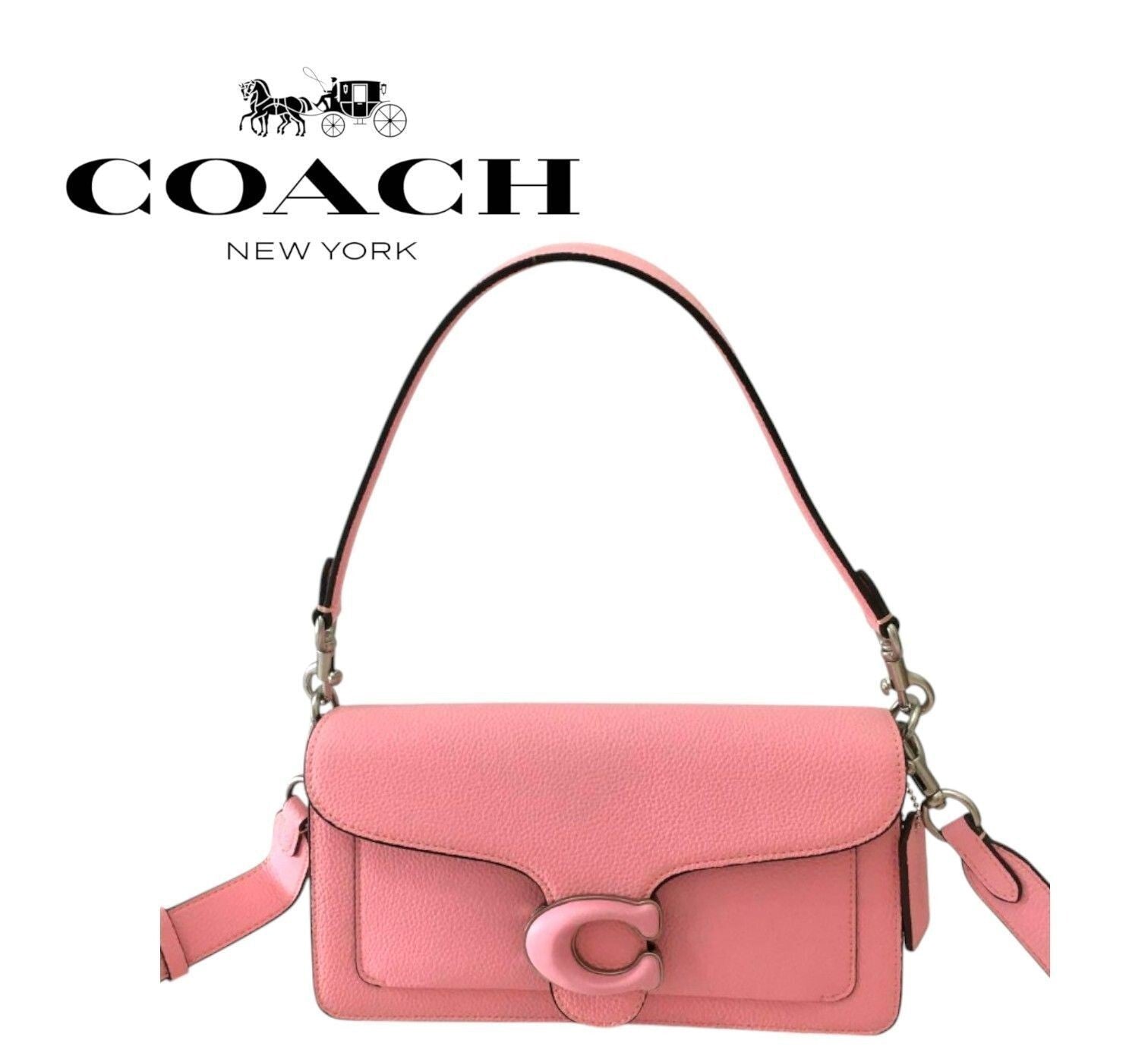 COACH CH735 Tabby Shoulder Bag 26 Flower Pink Leather Women Brand New