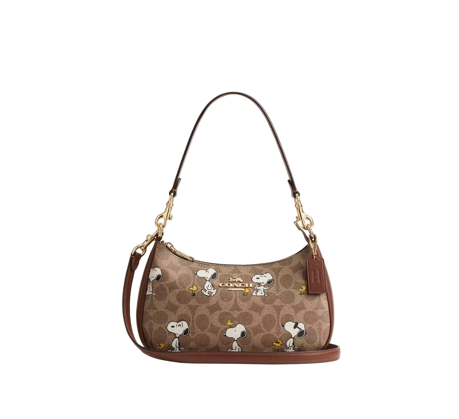 2025 COACH x PEANUTS Teri Shoulder Bag in Signature Canvas, Snoopy Print