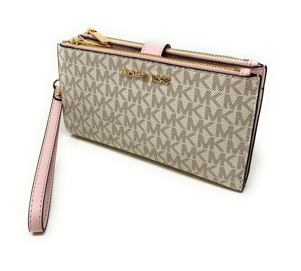 Michael Kors MK Jet Set Travel Double Zip Phone Wristlet Wallet