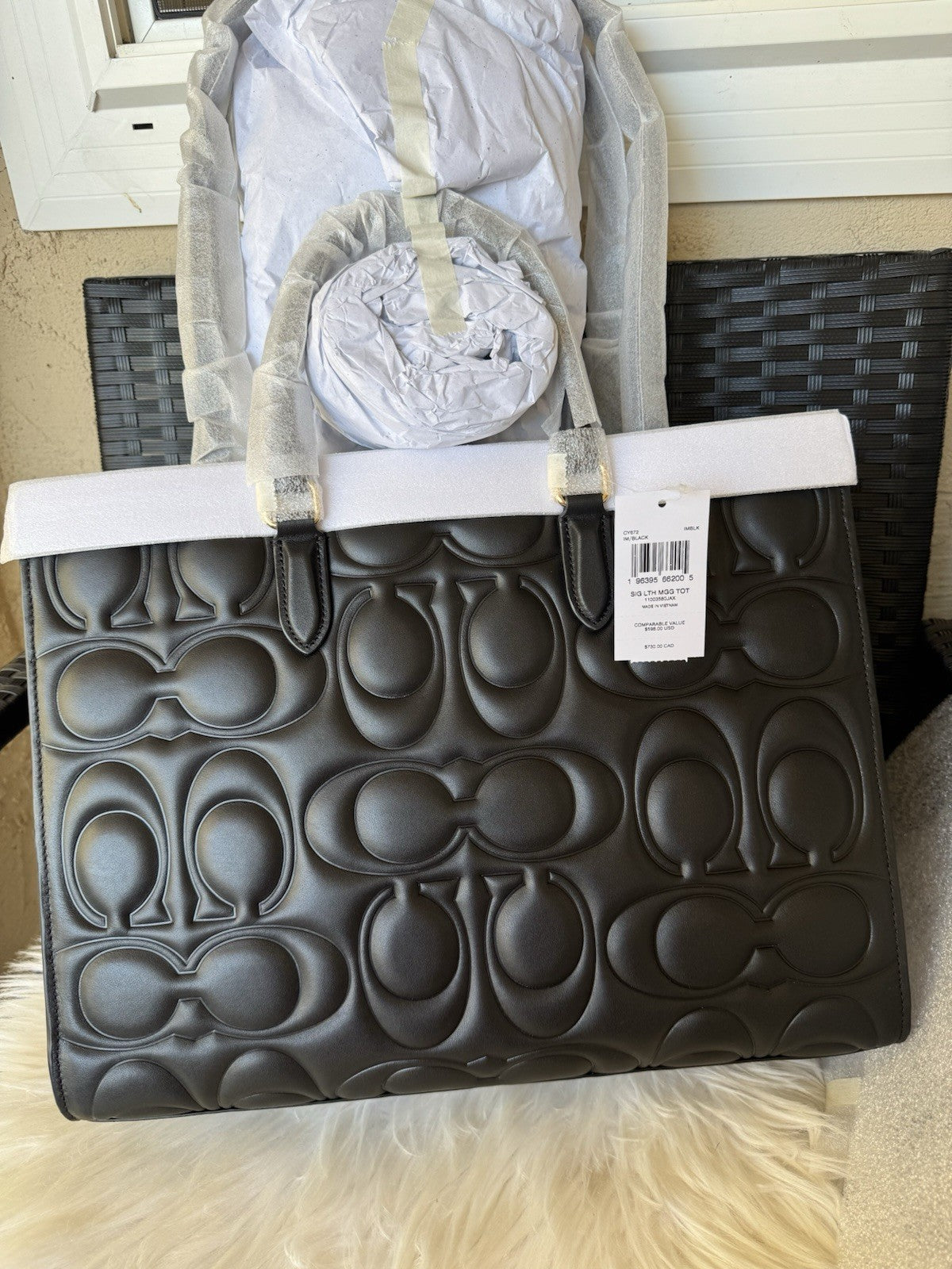 NWT Coach Maggie Tote Bag In Blocked Signature Leather CY672 New