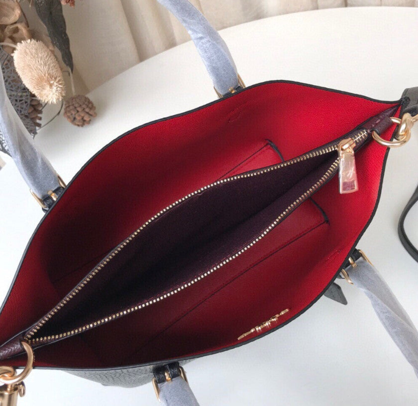 COACH Mollie Tote 25 Shoulder Bag C4084 Black True Red Outlet New