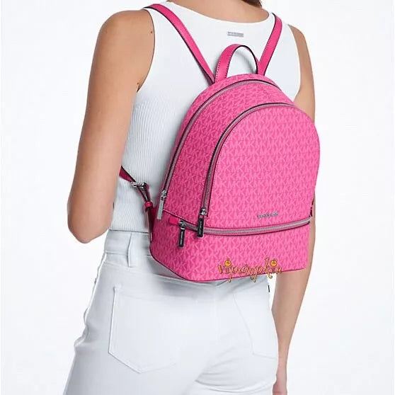 Rhea Medium Logo Backpack — Dragonfruit Pink