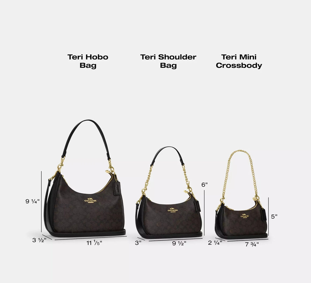 COACH Teri Shoulder Bag In Signature Denim/Silver/Black New Fast Shipping