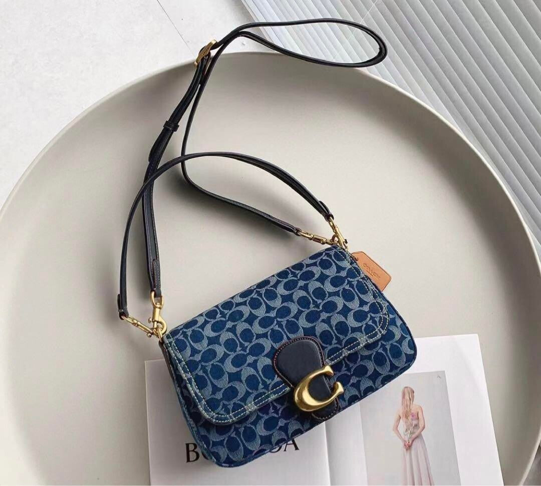 COACH CA105 Tabby Shoulder Crossbody Bag Signature Denim Outlet Brand New