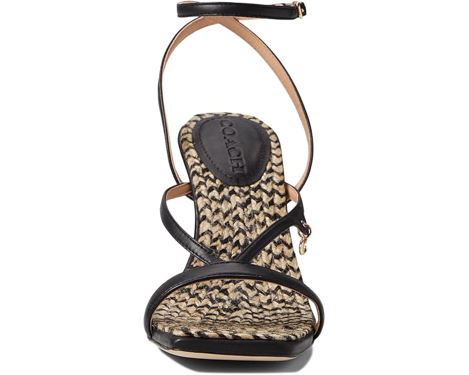 Women's COACH Kaia Leather Sandal  (Black, Carnation, Chalk, Red Orange)