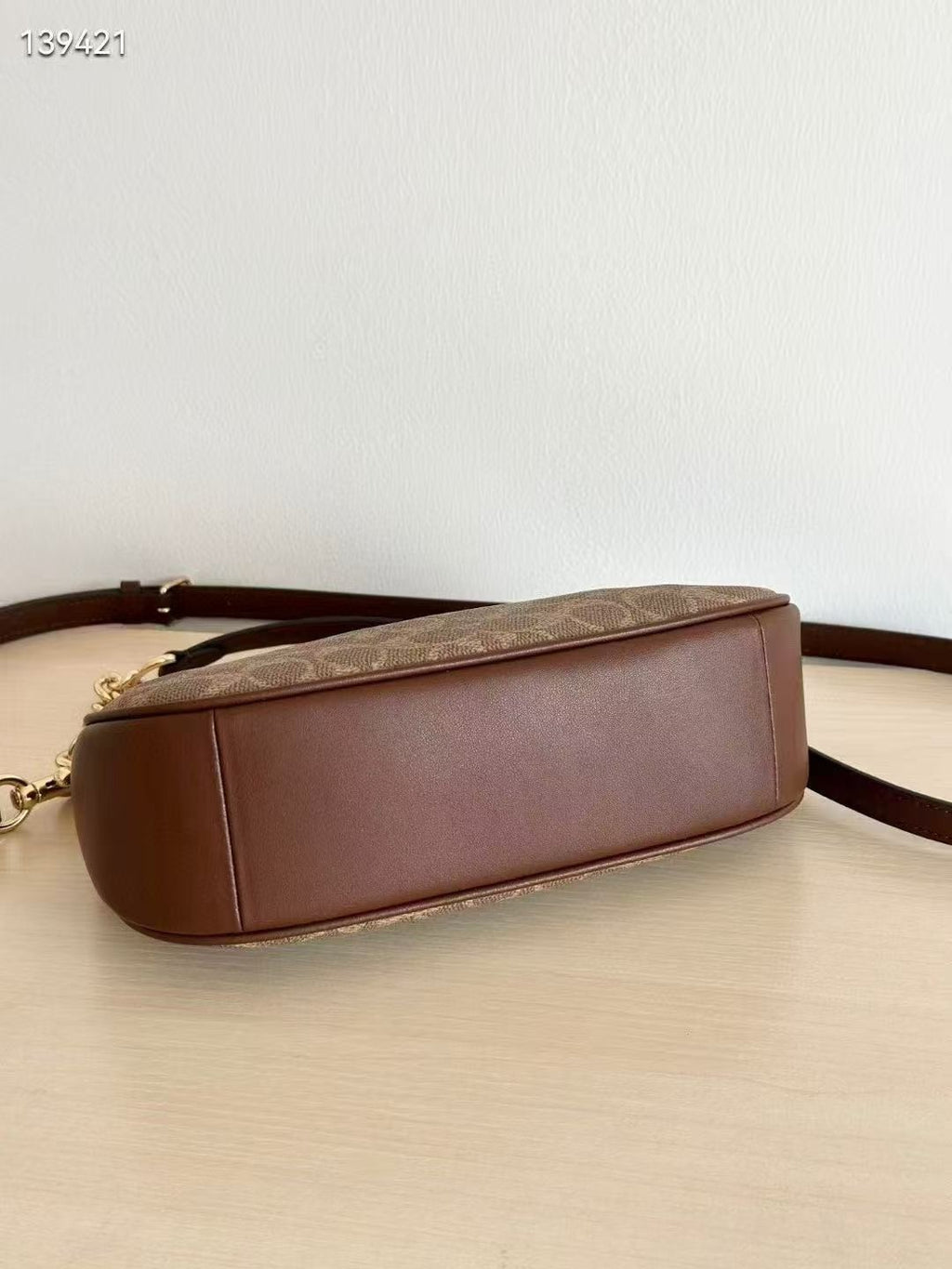 COACH Teri Shoulder Bag In Signature Canvas Gold/Tan/Brown New Fast Shipping