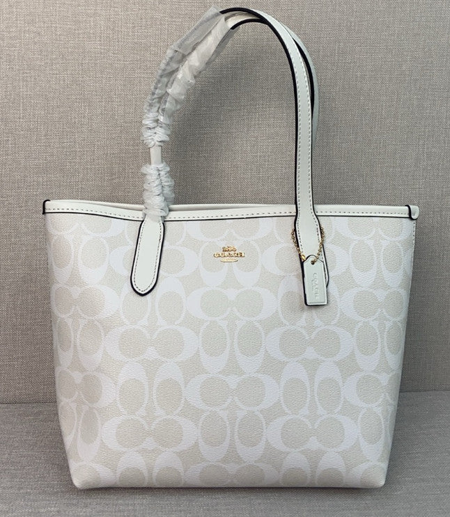Coach Mini City Tote Signature Canvas CN733 Chalk Outlet NEW