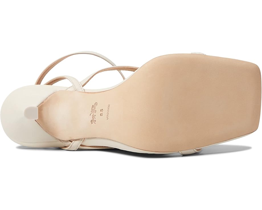 Women's COACH Kaia Leather Sandal  (Black, Carnation, Chalk, Red Orange)