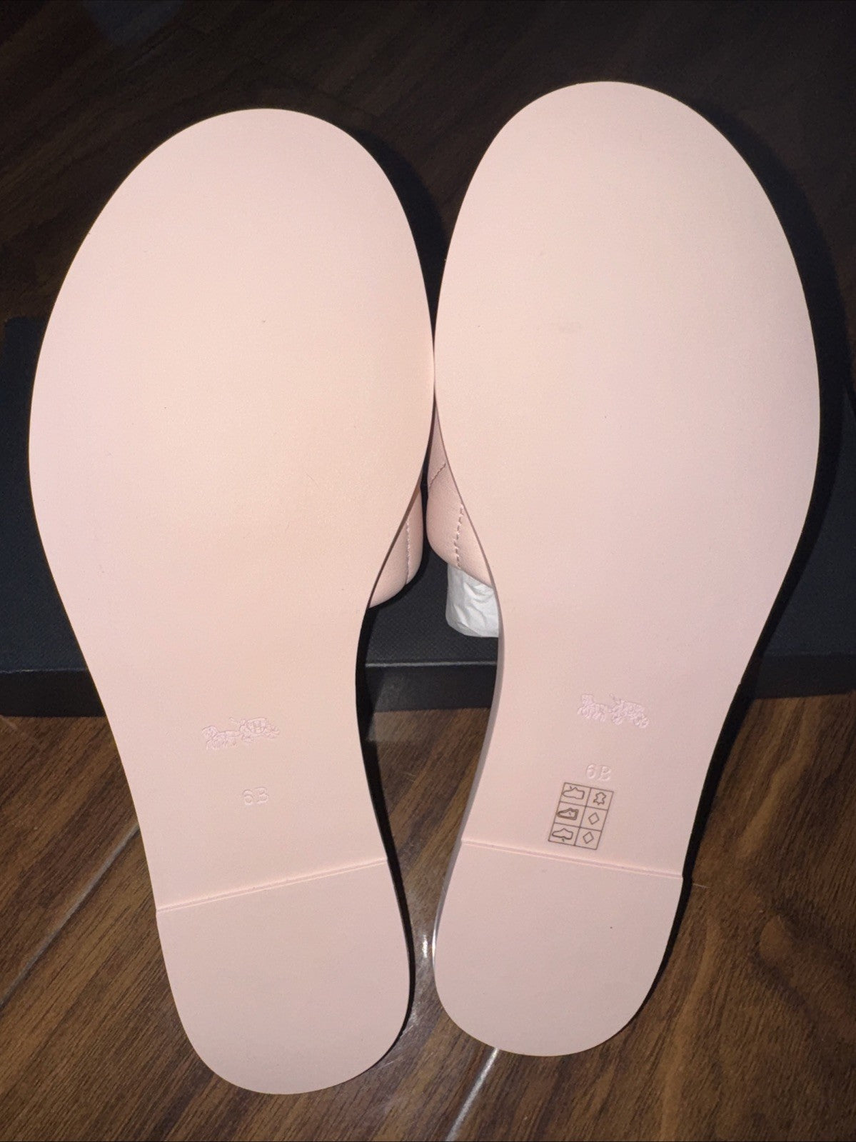 NWB COACH Holly Quilted Leather Slide Sandals, Blush, Size 6, MSRP $165