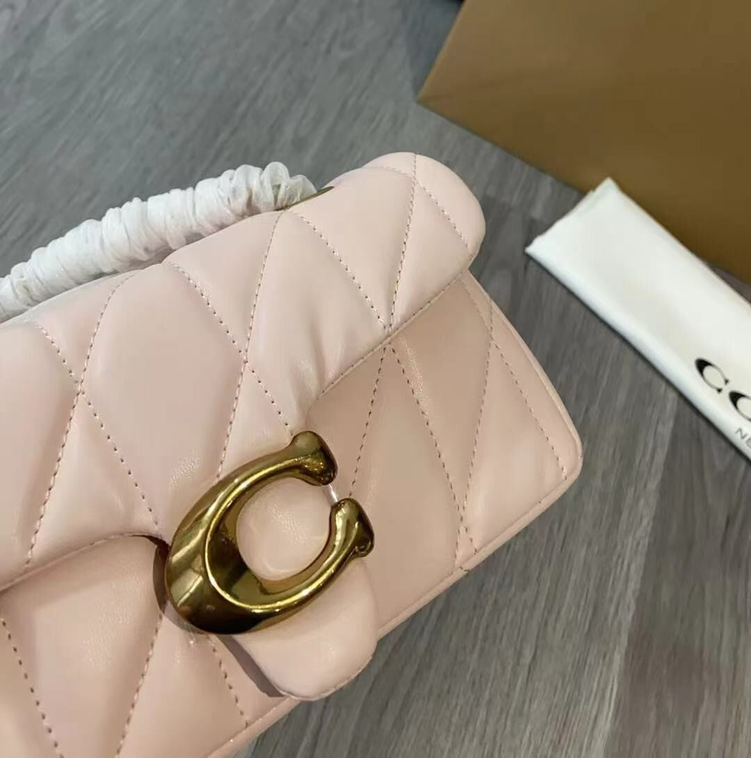 COACH Tabby Shoulder Bag 20 Quilting Nappa Leather CP149 Pink Gold Outlet NEW