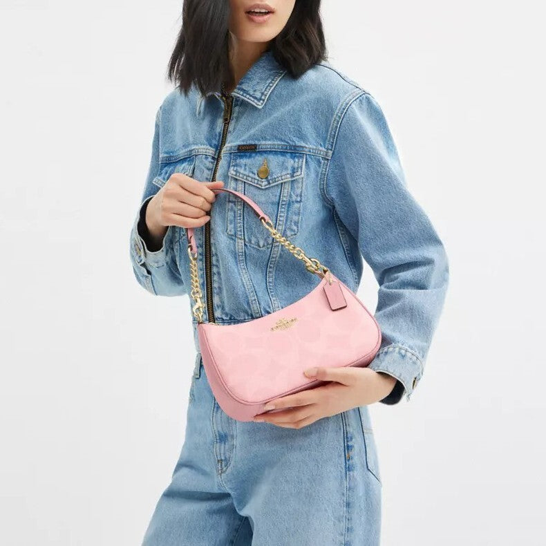 COACH Teri Shoulder Bag in Signature Canvas Pink CAL51 outlet New JPN