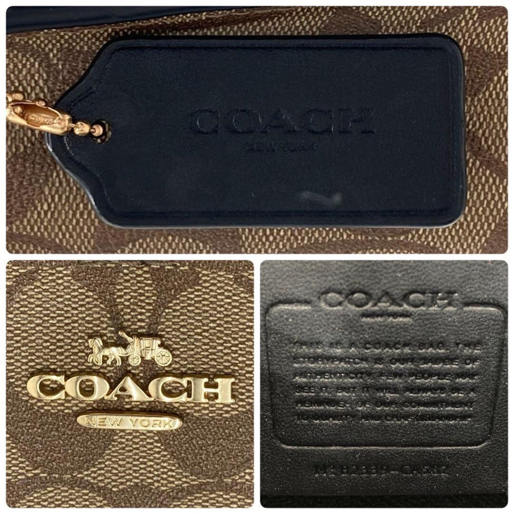 COACH Molly Bucket Bag 22 Signature Canvas Gold/Khaki/Black CA582 Outlet NEW