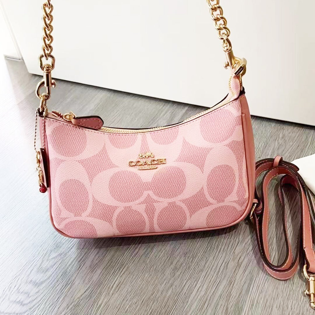 COACH Teri Shoulder Bag in Signature Canvas Pink CAL51 outlet New JPN