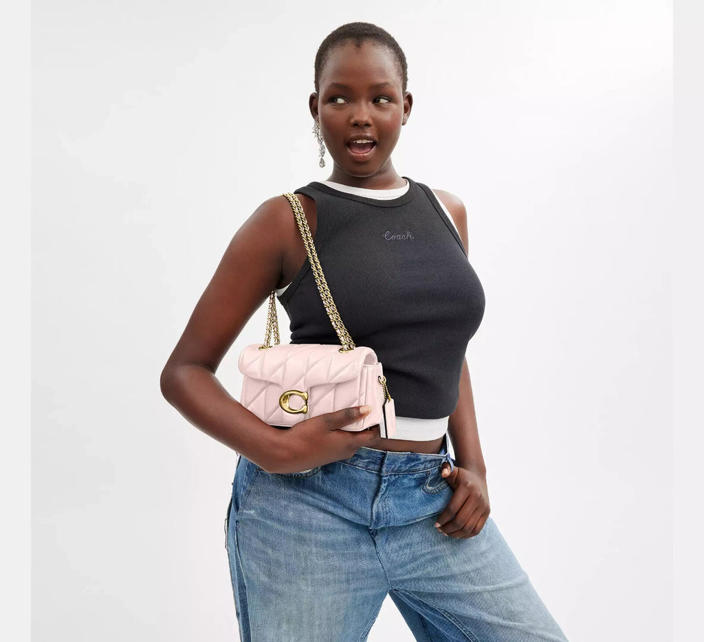 COACH Tabby Shoulder Bag 20 Quilting Nappa Leather CP149 Pink Gold Outlet NEW