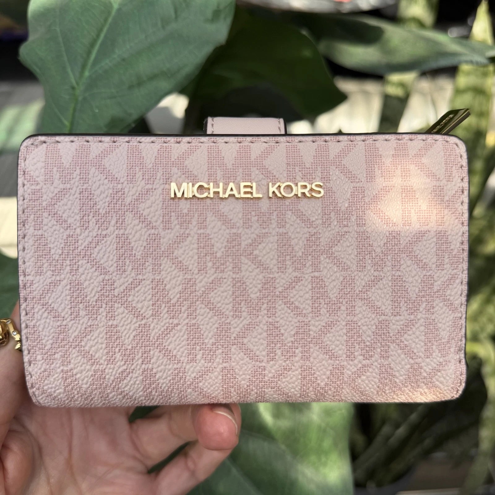 Jet Set Travel Chain Tote + Wallet Set — Powder Blush
