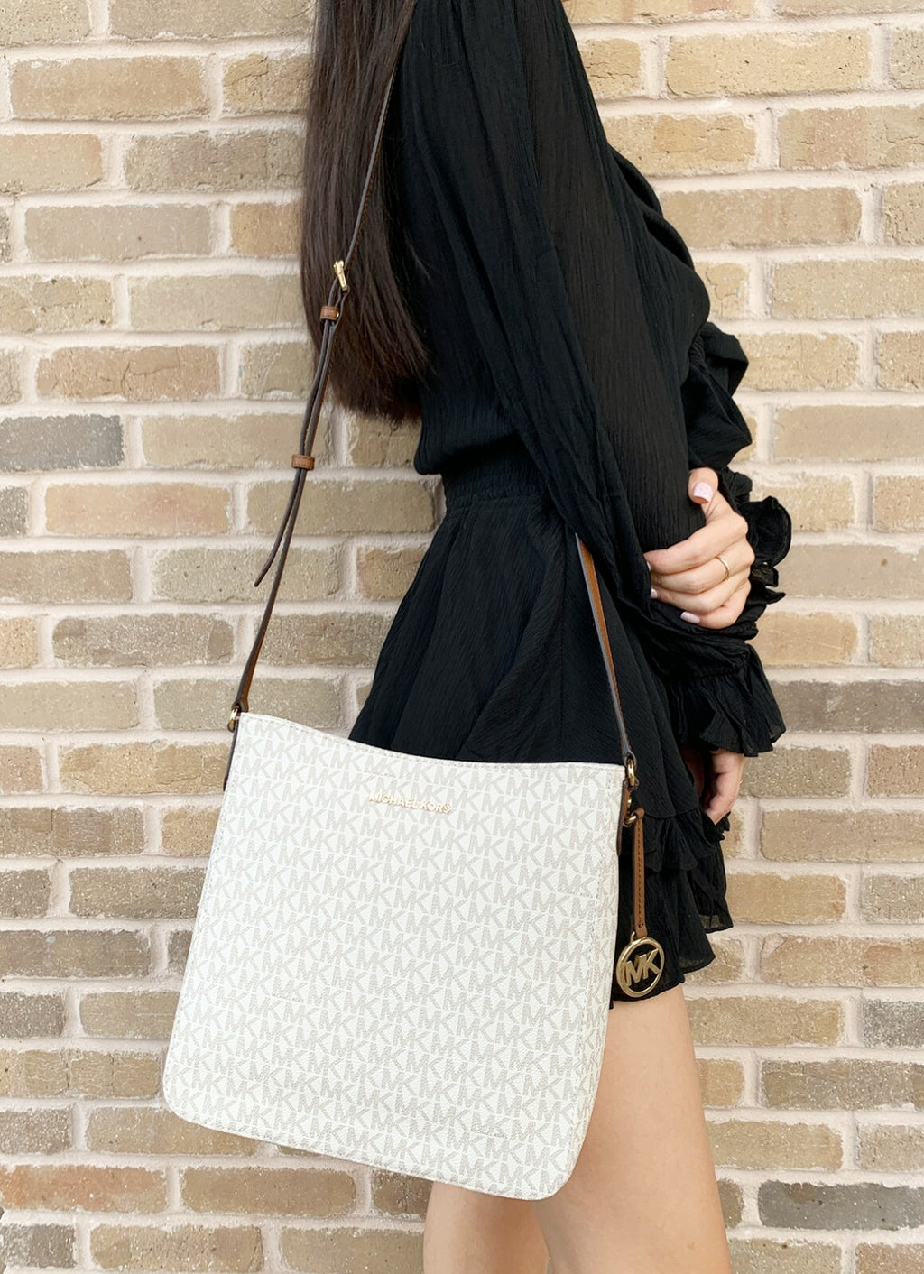 Michael Kors Jet Set Large Messenger Bag Crossbody MK Signature