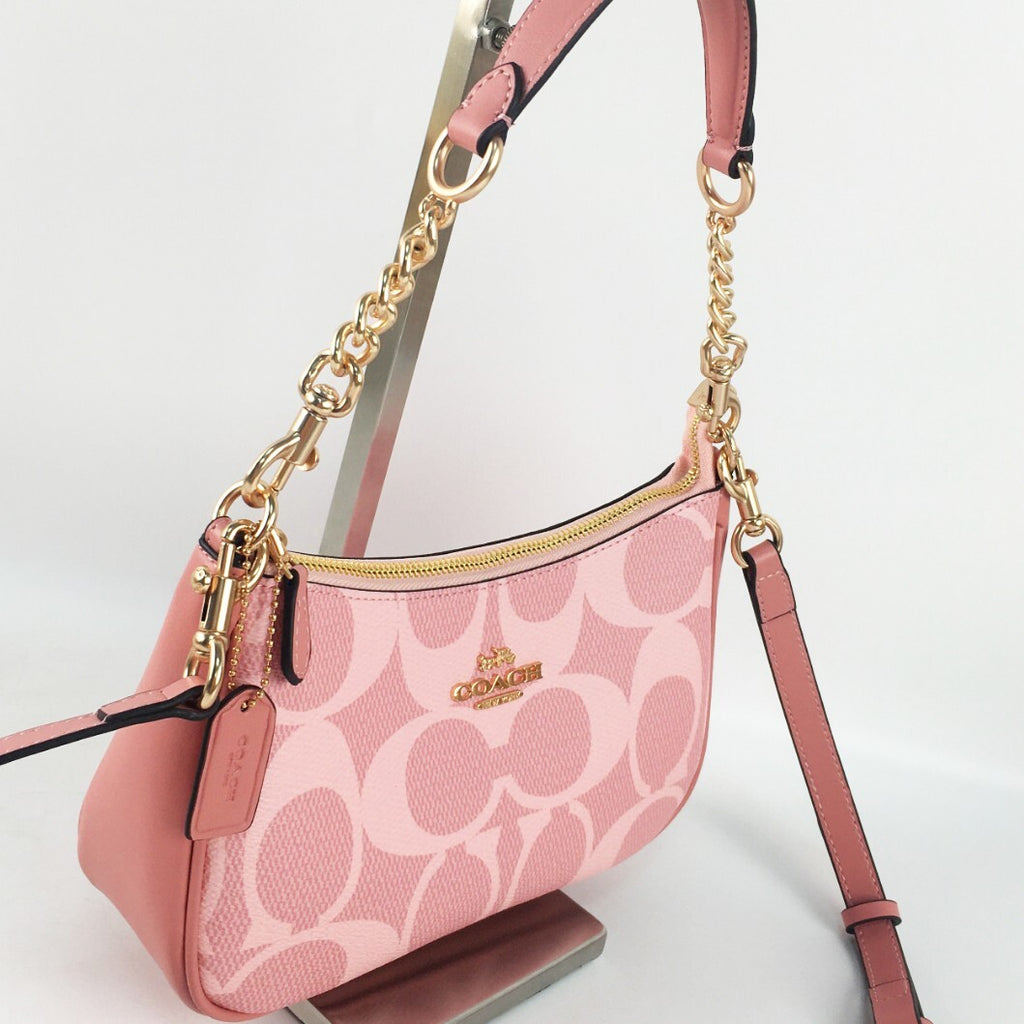 COACH Teri Shoulder Bag in Signature Canvas Pink CAL51 outlet New JPN