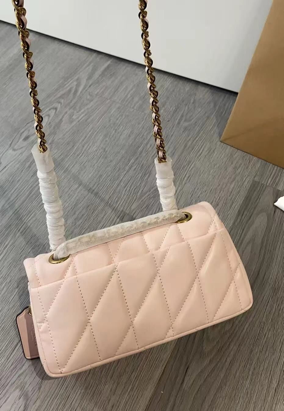 COACH Tabby Shoulder Bag 20 Quilting Nappa Leather CP149 Pink Gold Outlet NEW