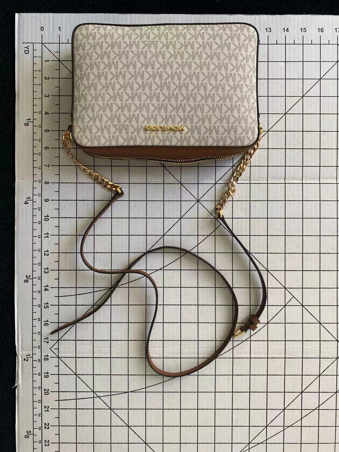 Michael Kors Jet Set Large East West Crossbody Signature Leather Bag Handbag