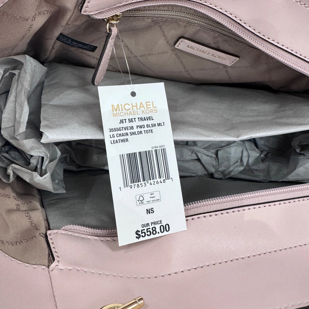Jet Set Travel Chain Tote + Wallet Set — Powder Blush