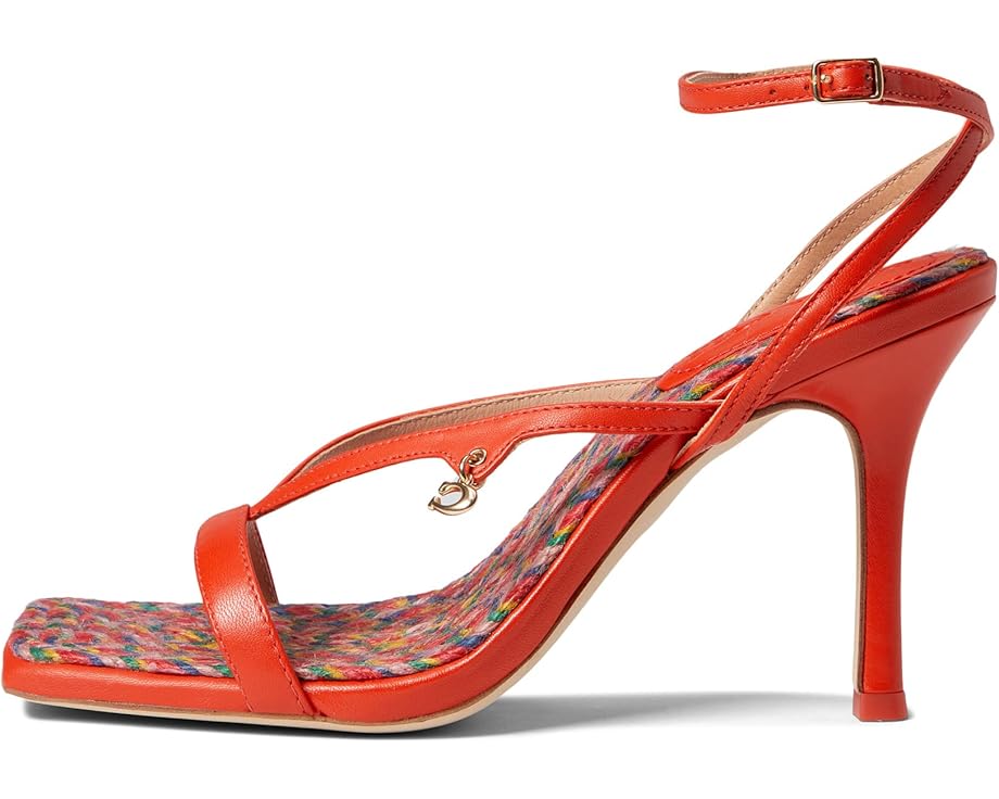 Women's COACH Kaia Leather Sandal  (Black, Carnation, Chalk, Red Orange)